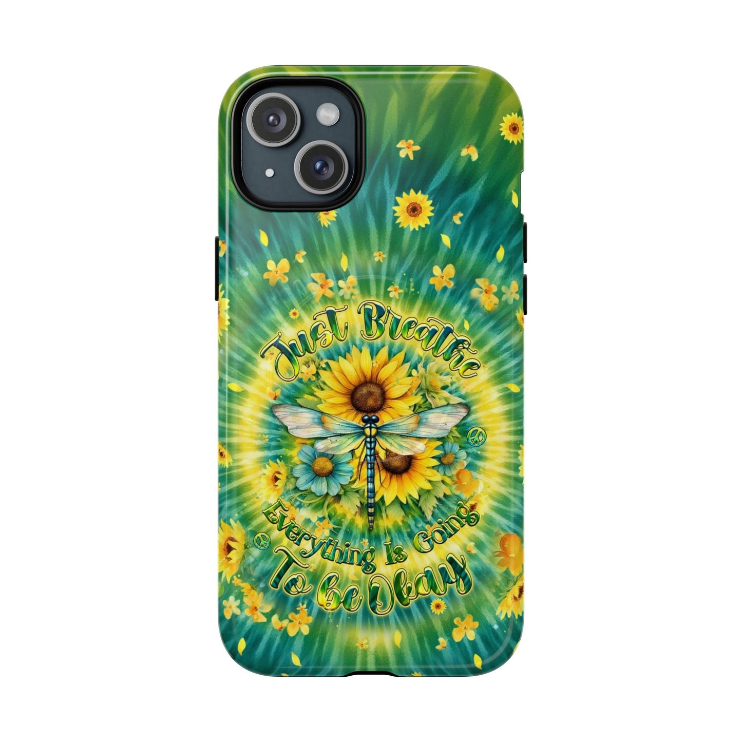 JUST BREATHE DRAGONFLY FLORAL MAGNETIC PHONE CASE  - TLHG1304263