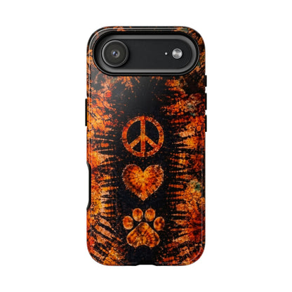 PEACE LOVE PAW PRINT VINTAGE  PHONE CASE  - TLHN2204264
