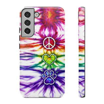 PEACE LOVE PAW PRINT SWIRL PHONE CASE - TLHG1304266