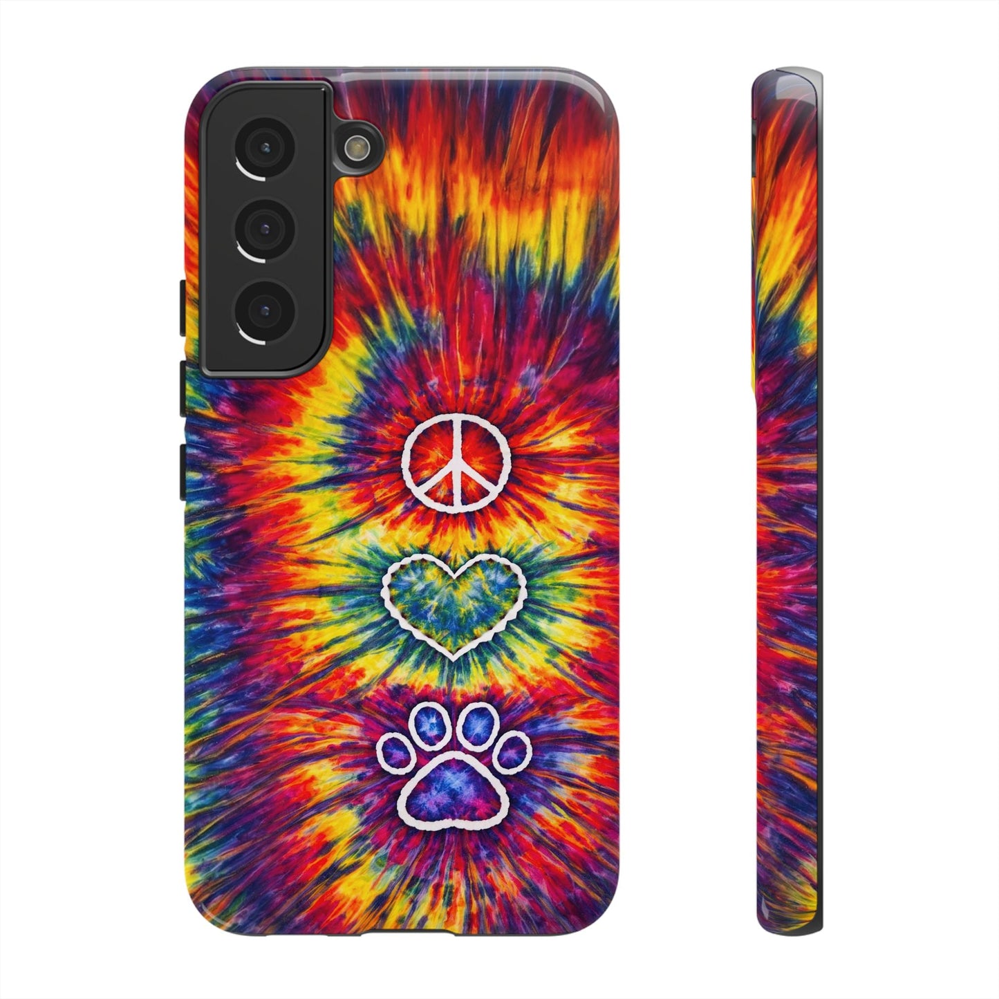 PEACE LOVE PAW PRINT COLORFUL PHONE CASE - TLNT1604262