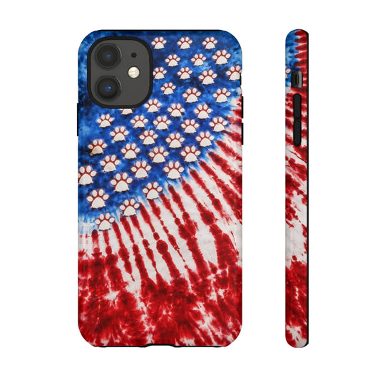 PAW PRINT RED WHITE & BLUE PHONE CASE - TLHG1704262