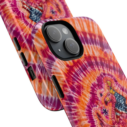 RED WHITE & BLUE FLAMINGO SWIRL MAGNETIC PHONE CASE  - TLNO0405262