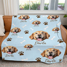 Load image into Gallery viewer, Personalized Pet Dog Cat Photo And Name Custom Soft Blanket

