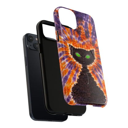 BLACK CAT PURPLE & ORANGE MAGNETIC  PHONE CASE  - TLHN2404264