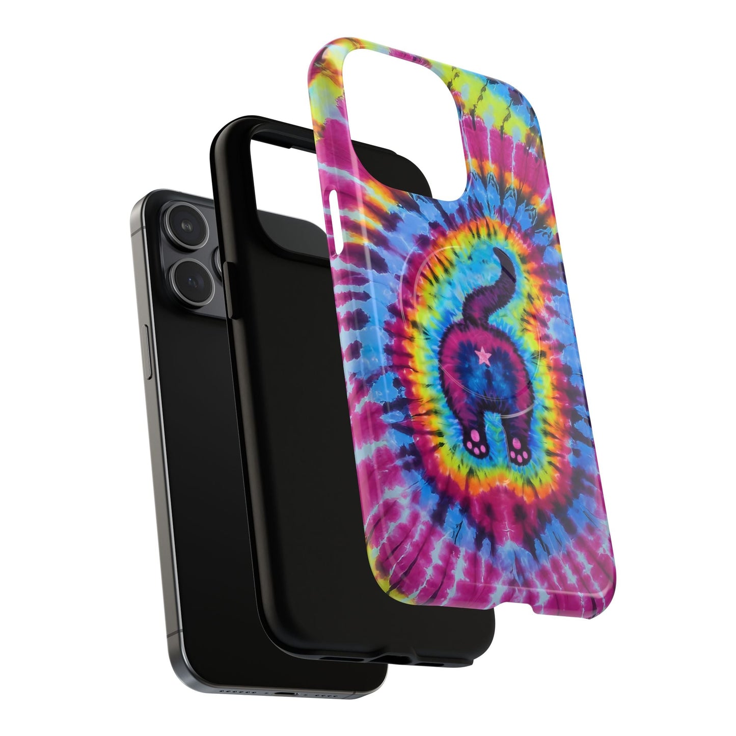 CAT COLORFUL SWIRL PATTERN MAGNETIC PHONE CASE - TLTW1404263