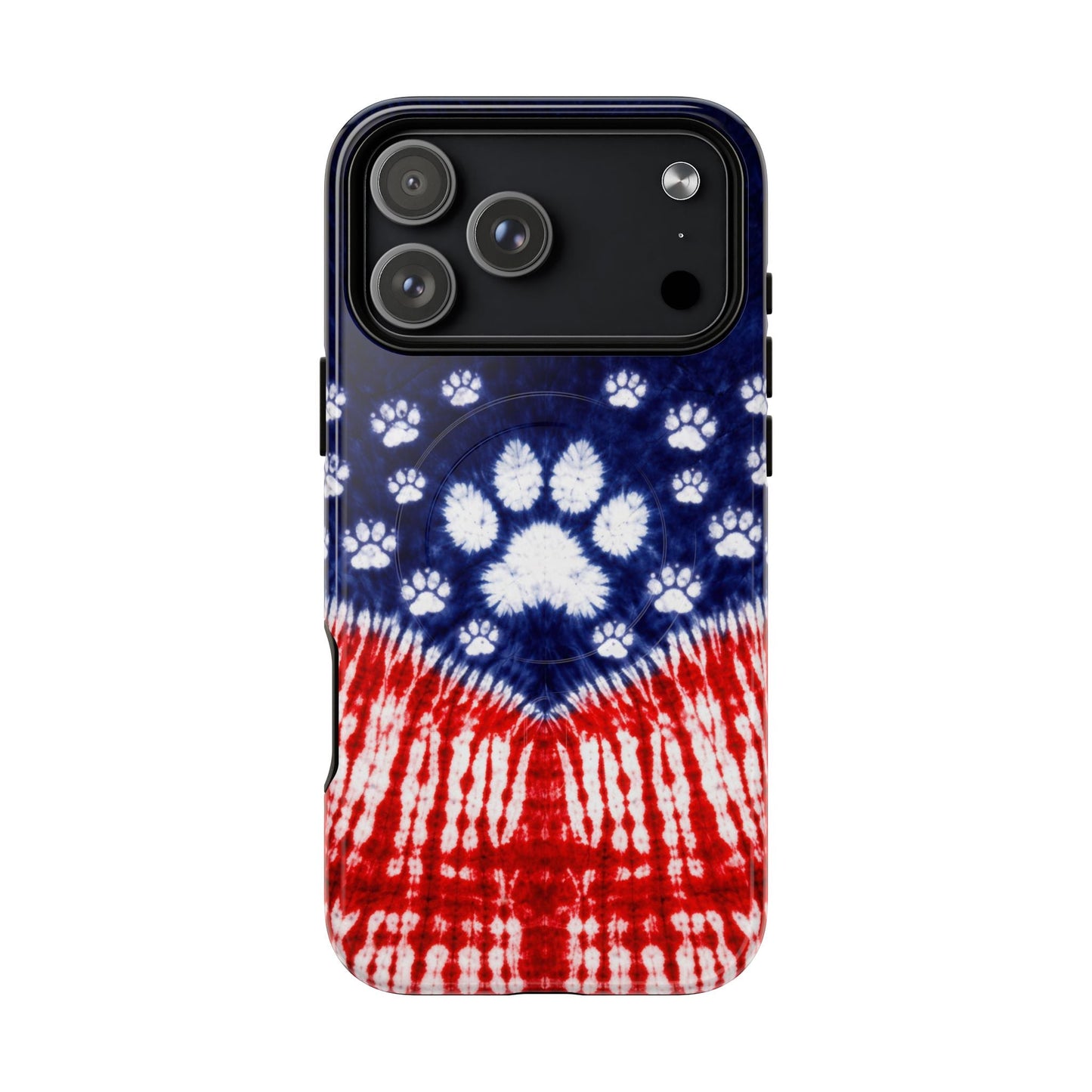 PAW PRINT RED WHITE & BLUE MAGNETIC PHONE CASE - TLTW1604262