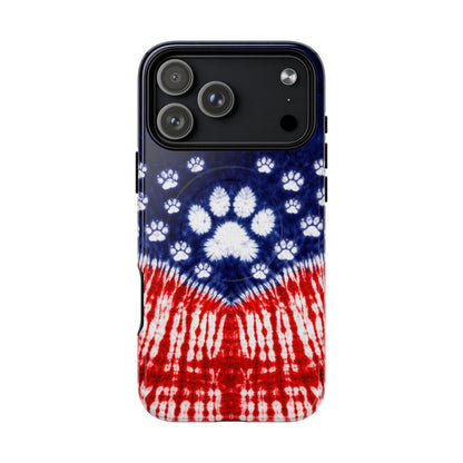 PAW PRINT RED WHITE & BLUE MAGNETIC PHONE CASE - TLTW1604262