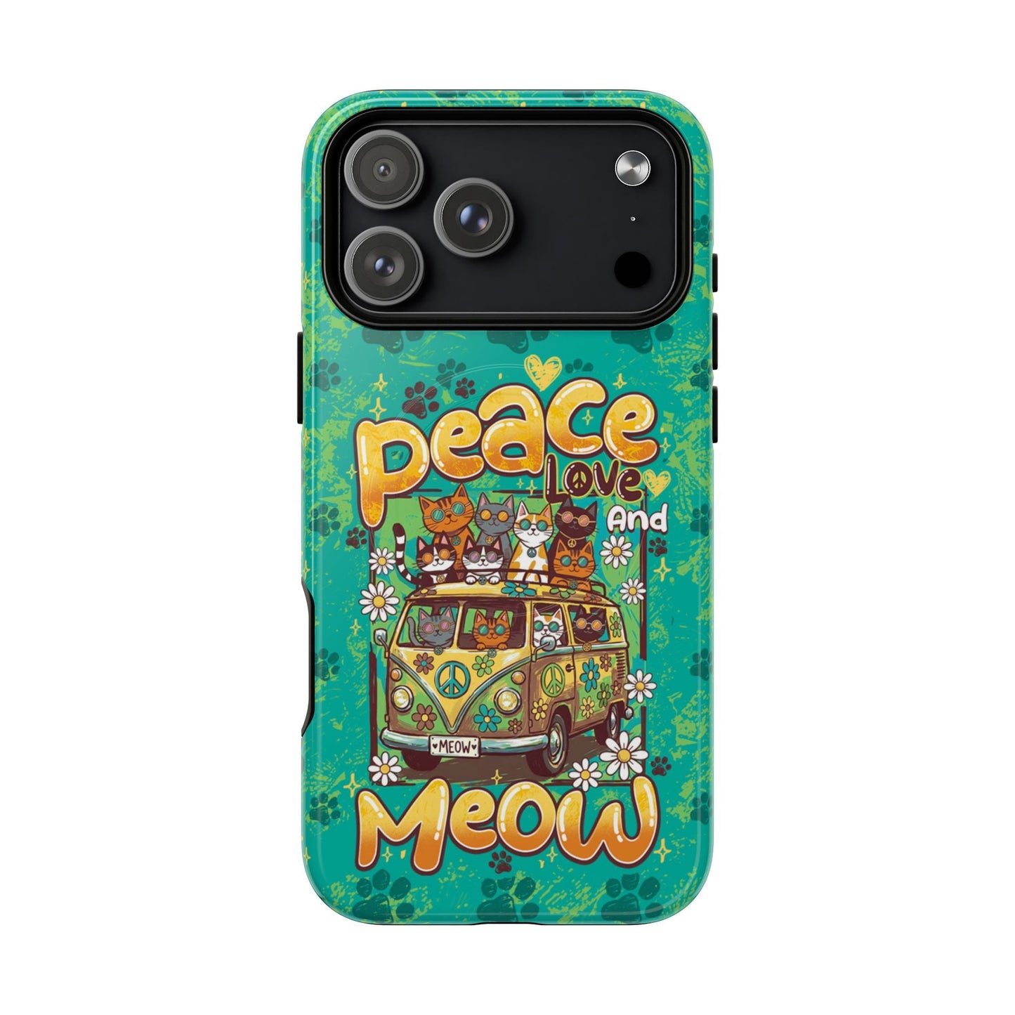 PEACE LOVE AND MEOW CATS MAGNETIC PHONE CASE - TY0707263