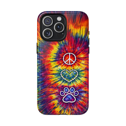 PEACE LOVE PAW PRINT COLORFUL MAGNETIC PHONE CASE - TLNT1604262