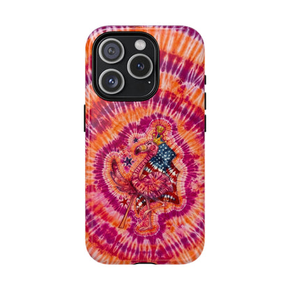 RED WHITE & BLUE FLAMINGO SWIRL MAGNETIC PHONE CASE  - TLNO0405262