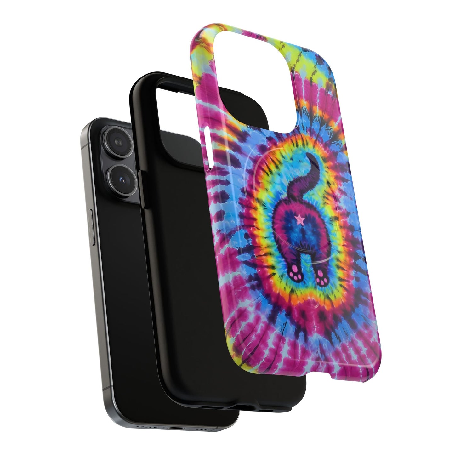 CAT COLORFUL SWIRL PATTERN MAGNETIC PHONE CASE - TLTW1404263