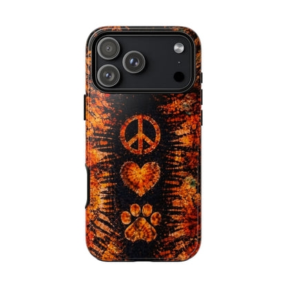 PEACE LOVE PAW PRINT VINTAGE  PHONE CASE  - TLHN2204264