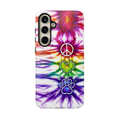 PEACE LOVE PAW PRINT SWIRL PHONE CASE - TLHG1304266