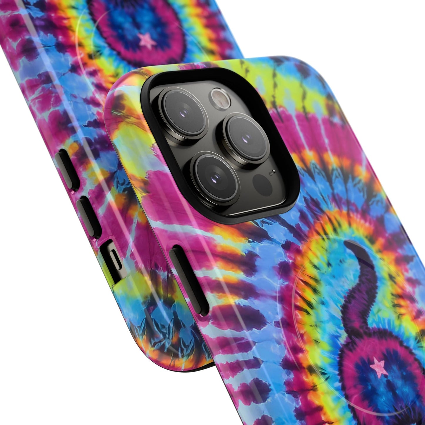 CAT COLORFUL SWIRL PATTERN MAGNETIC PHONE CASE - TLTW1404263