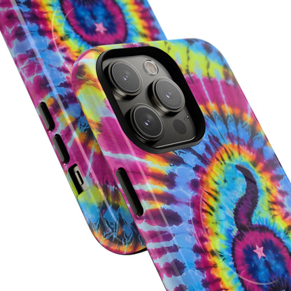 CAT COLORFUL SWIRL PATTERN MAGNETIC PHONE CASE - TLTW1404263