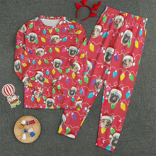 Load image into Gallery viewer, Personalized Pet Dog Cat Christmas Light Unisex Pajama Set

