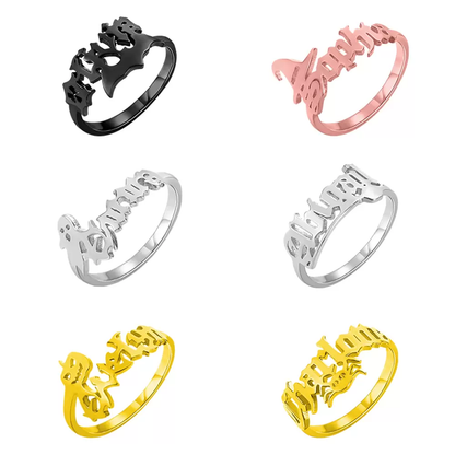 Personalized Halloween Gothic Name Ring
