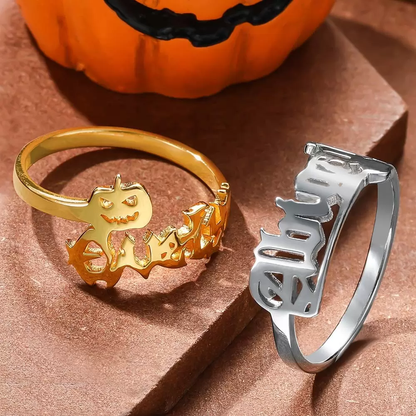 Personalized Halloween Gothic Name Ring