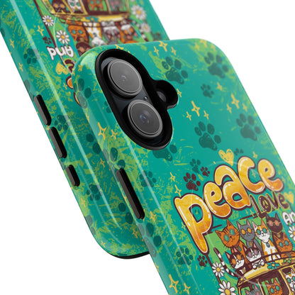 PEACE LOVE AND MEOW CATS MAGNETIC PHONE CASE - TY0707263