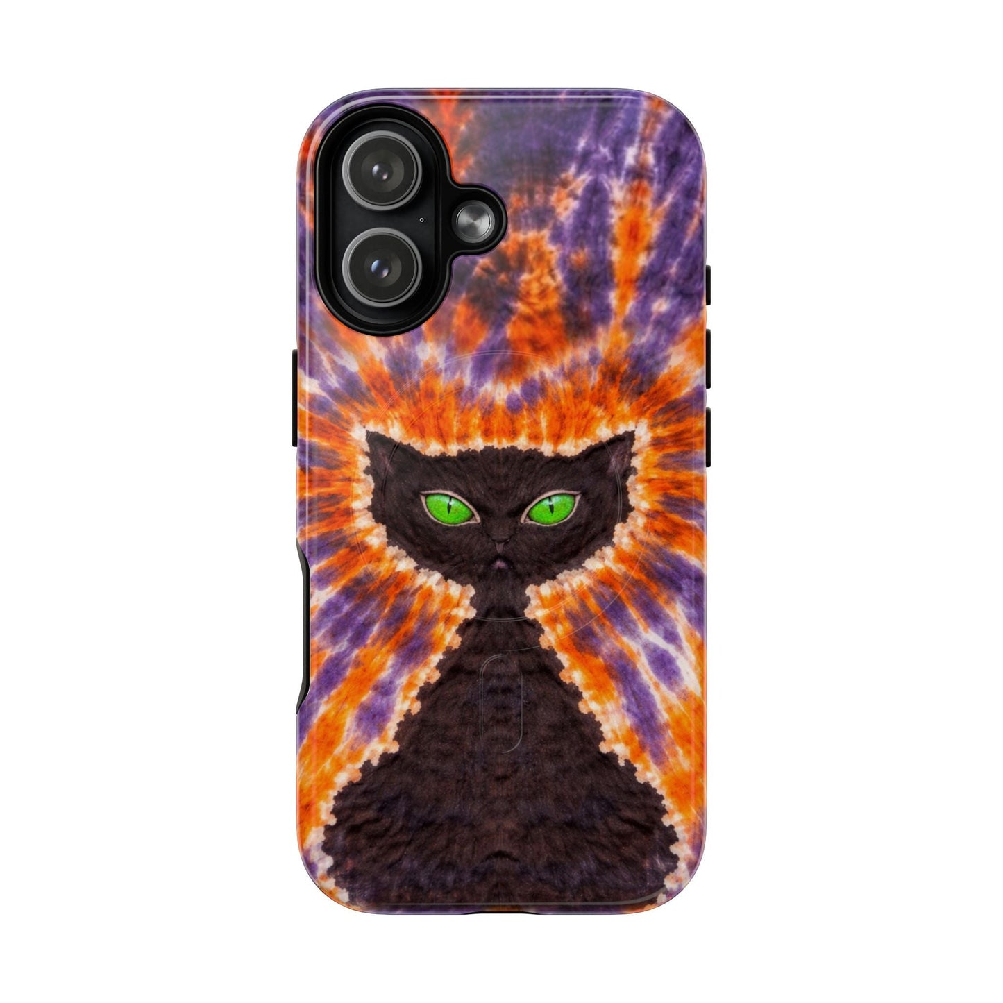 BLACK CAT PURPLE & ORANGE MAGNETIC  PHONE CASE  - TLHN2404264