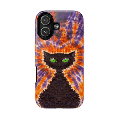 BLACK CAT PURPLE & ORANGE MAGNETIC  PHONE CASE  - TLHN2404264