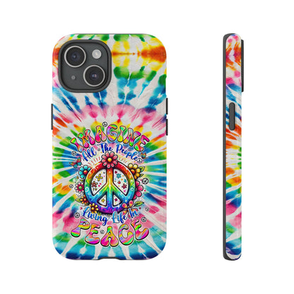 IMAGINE ALL THE PEOPLE LIVING LIFE IN PEACE TIE DYE PHONE CASE - TYQY1504253