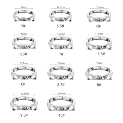 Personalized Cat Ear Name Ring