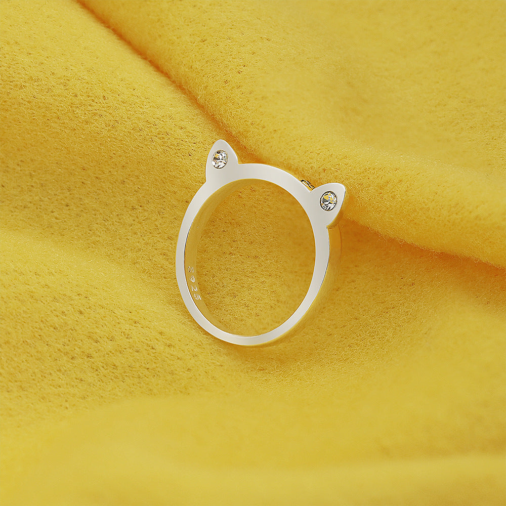 Personalized Cat Ear Name Ring