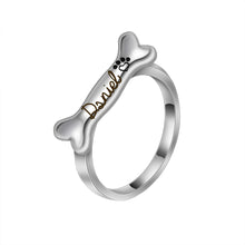 Load image into Gallery viewer, Personalized S925 Silver Bone Shaped Name Ring
