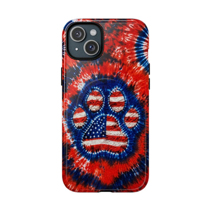 PAW PRINT RED WHITE & BLUE MAGNETIC PHONE CASE  - TLHN0405264