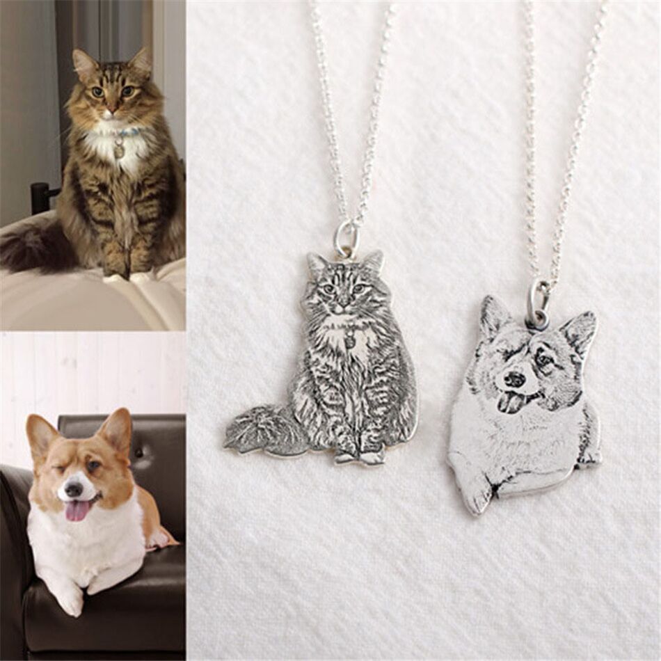 Personalized Laser Stainless Steel Pet Photo Necklace