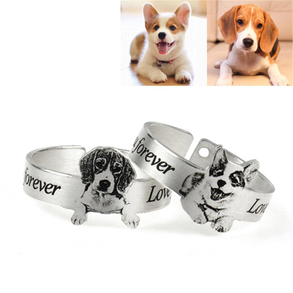Personalized Cat Dog Photo Ring