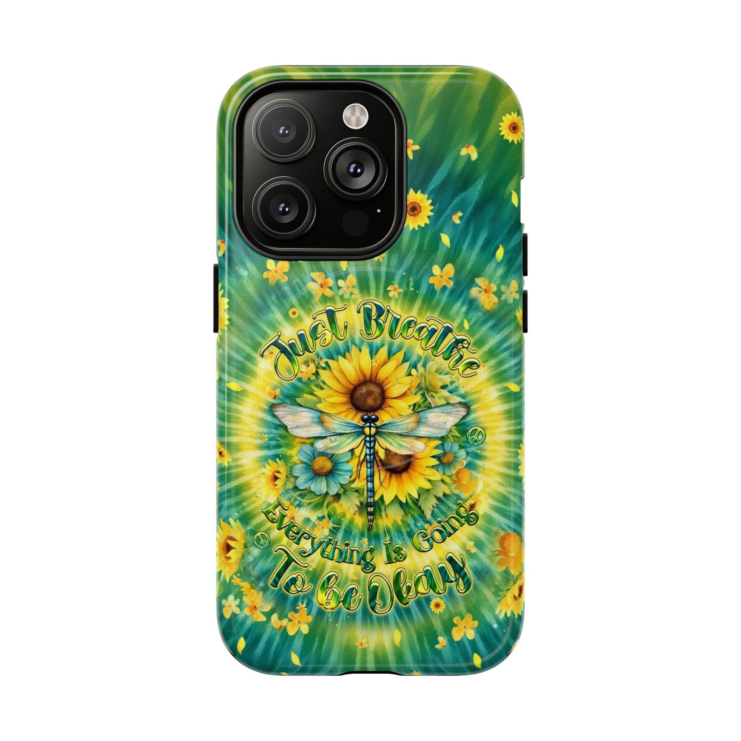 JUST BREATHE DRAGONFLY FLORAL MAGNETIC PHONE CASE  - TLHG1304263