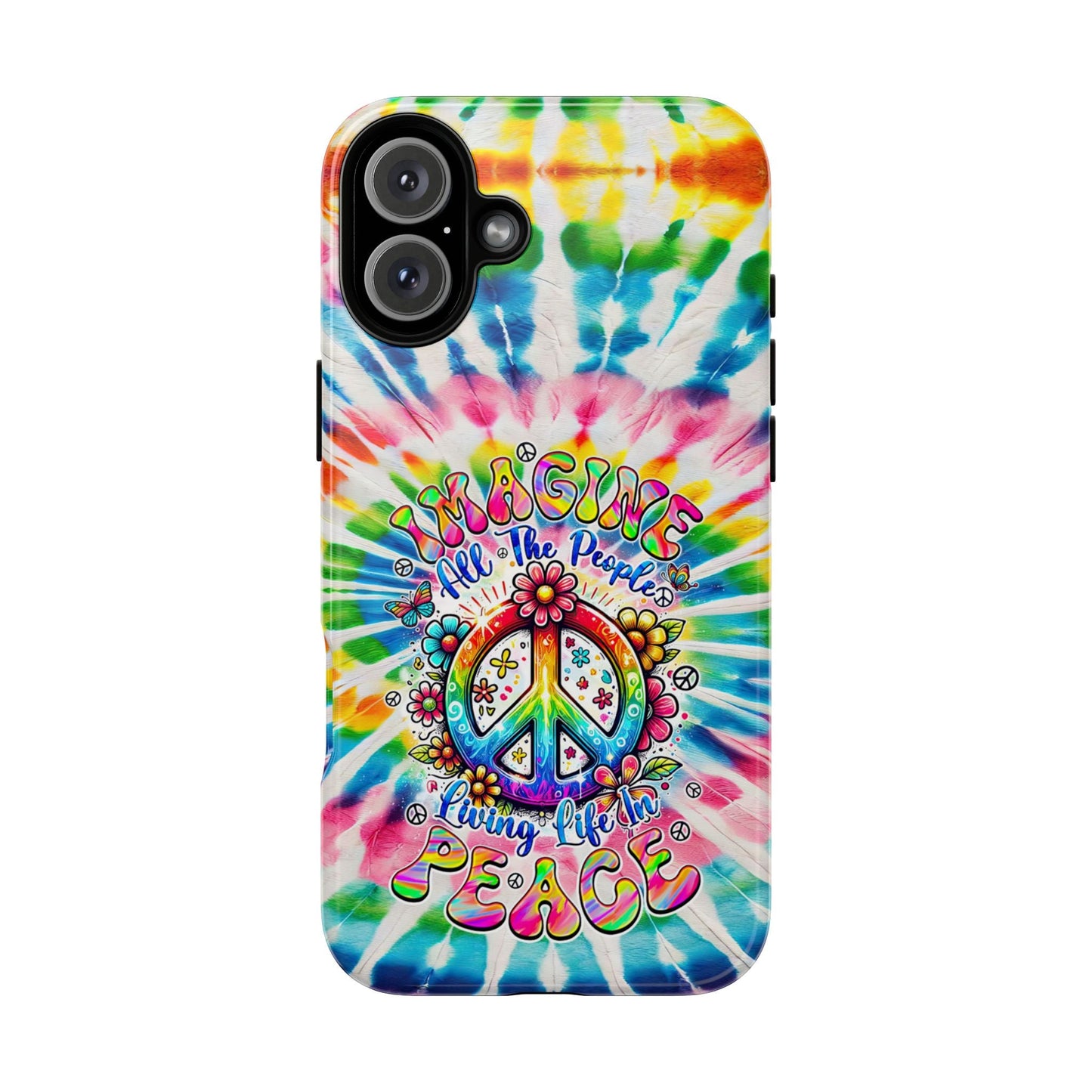 IMAGINE ALL THE PEOPLE LIVING LIFE IN PEACE TIE DYE PHONE CASE - TYQY1504253
