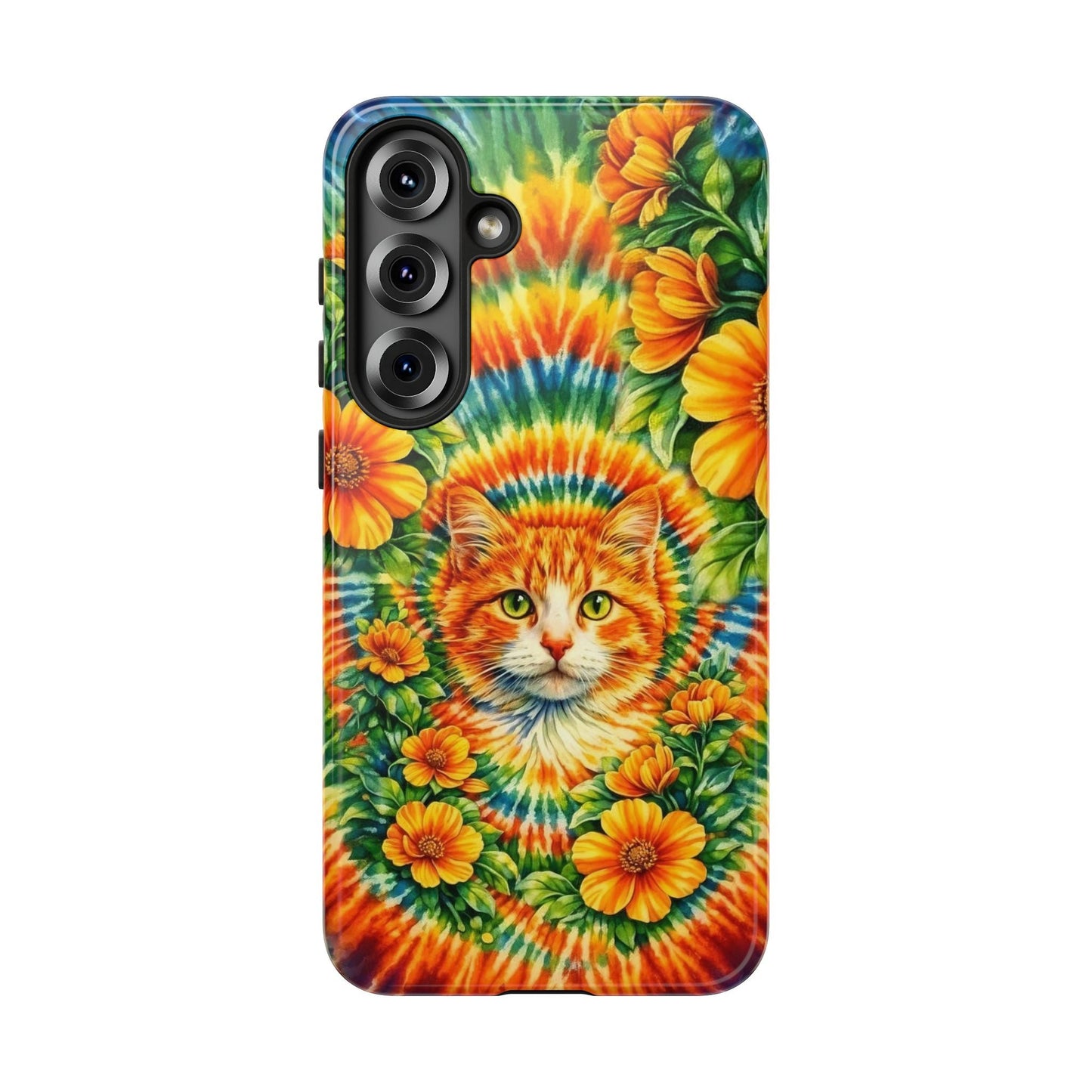 FLORAL CAT SWIRL PHONE CASE - TLHG2204264