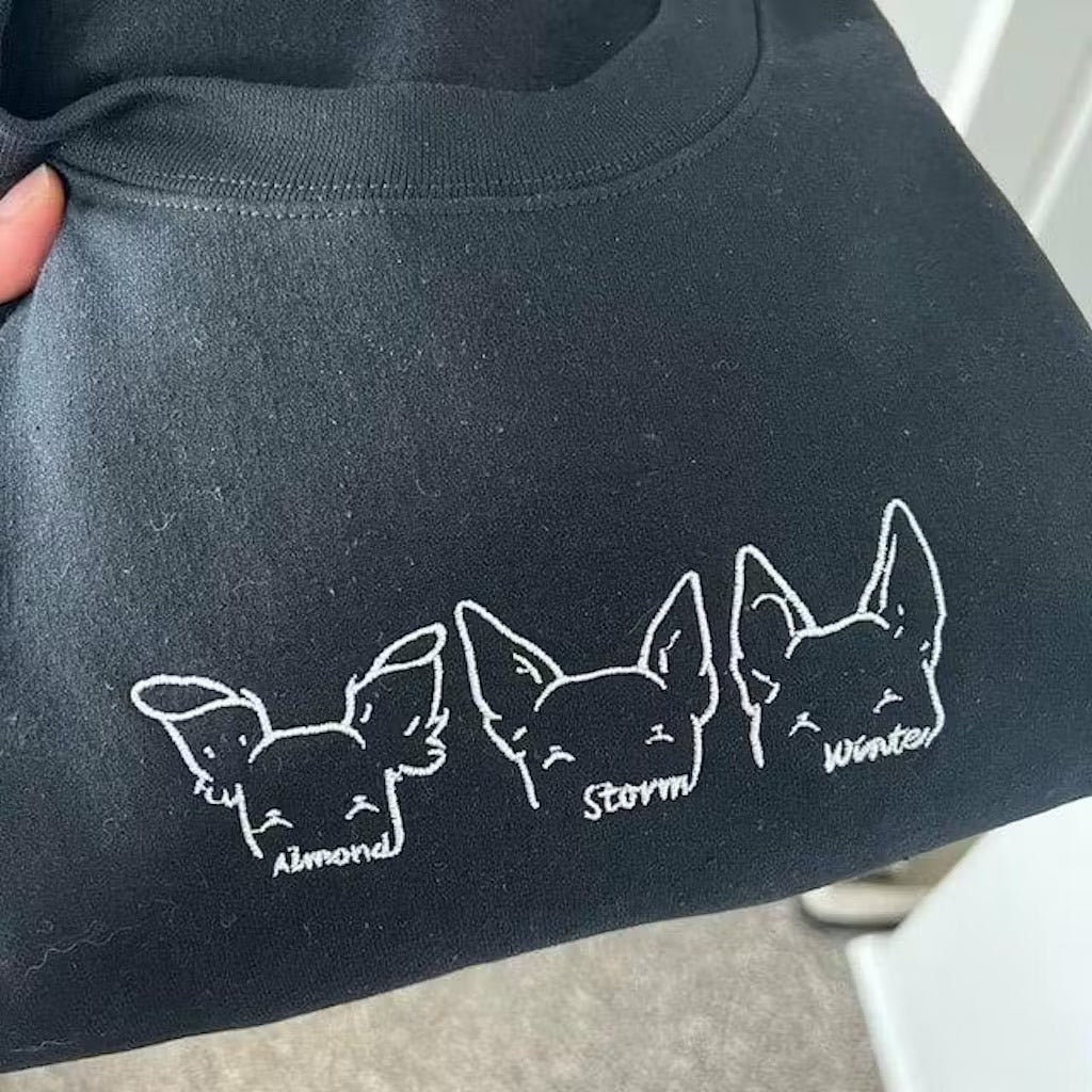 Embroidered Dog Ears with Personalized Names