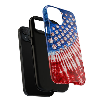 PAW PRINT RED WHITE & BLUE MAGNETIC PHONE CASE - TLHG1704262