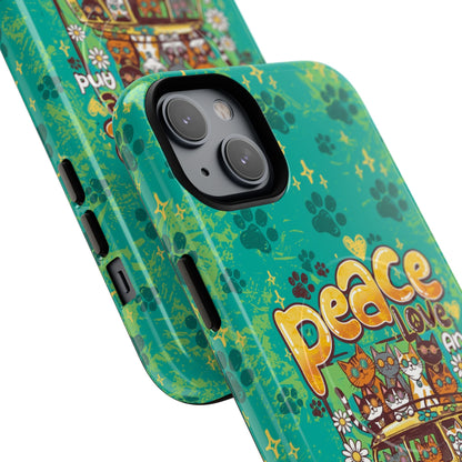PEACE LOVE AND MEOW CATS MAGNETIC PHONE CASE - TY0707263