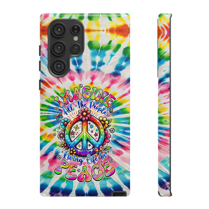 IMAGINE ALL THE PEOPLE LIVING LIFE IN PEACE TIE DYE PHONE CASE - TYQY1504253