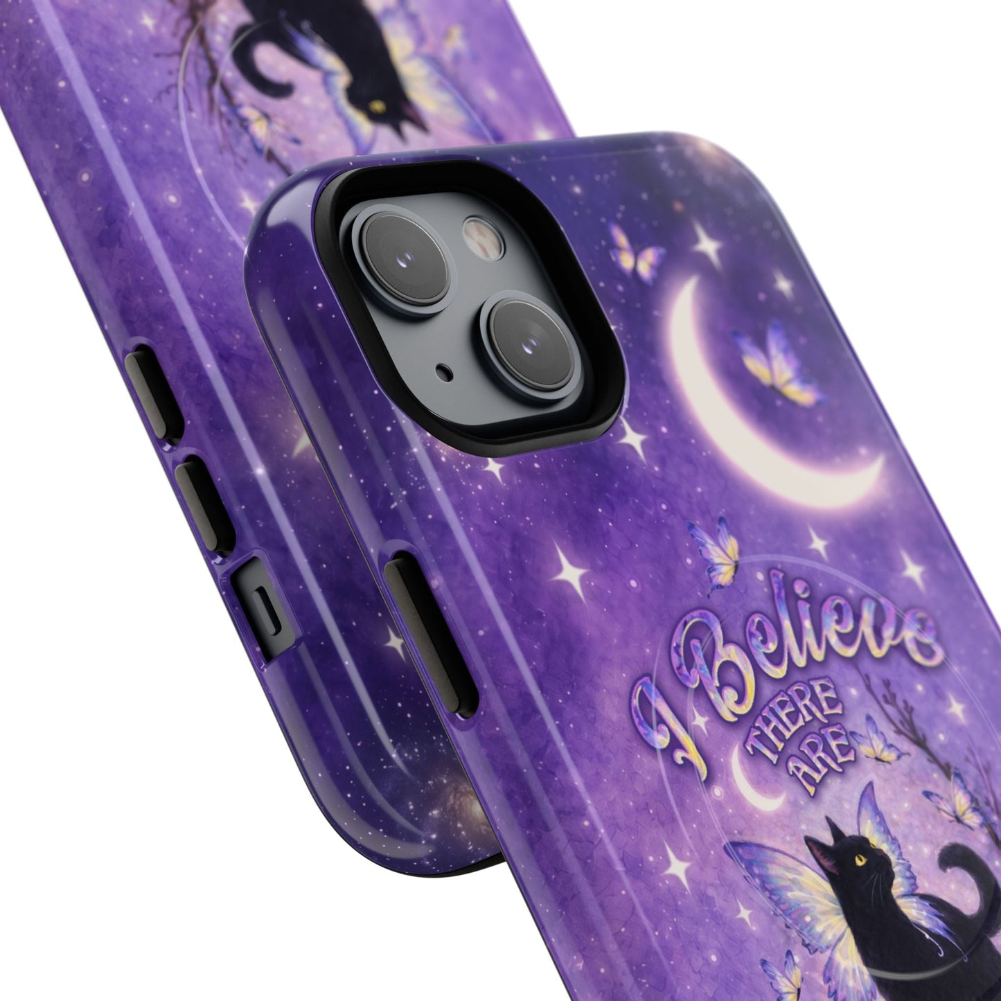 I BELIEVE THERE ARE ANGELS AMONG US BLACK CAT MAGNETIC PHONE CASE  - TLNO2605262