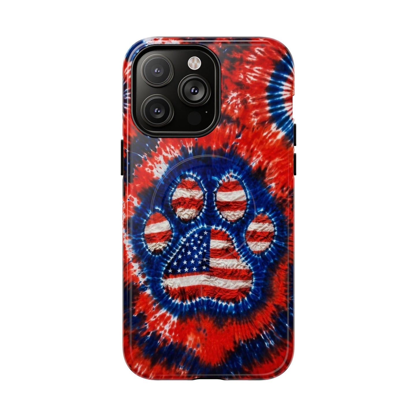 PAW PRINT RED WHITE & BLUE MAGNETIC PHONE CASE  - TLHN0405264