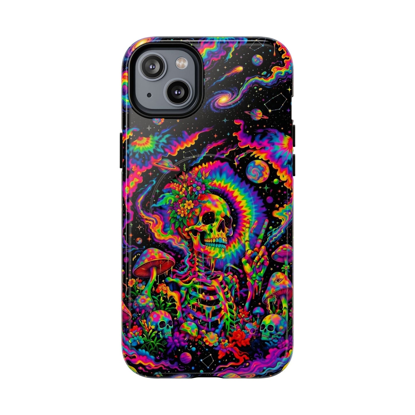 HIPPIE SKULL PSYCHEDELIC MAGNETIC PHONE CASE  - TLNO2904262