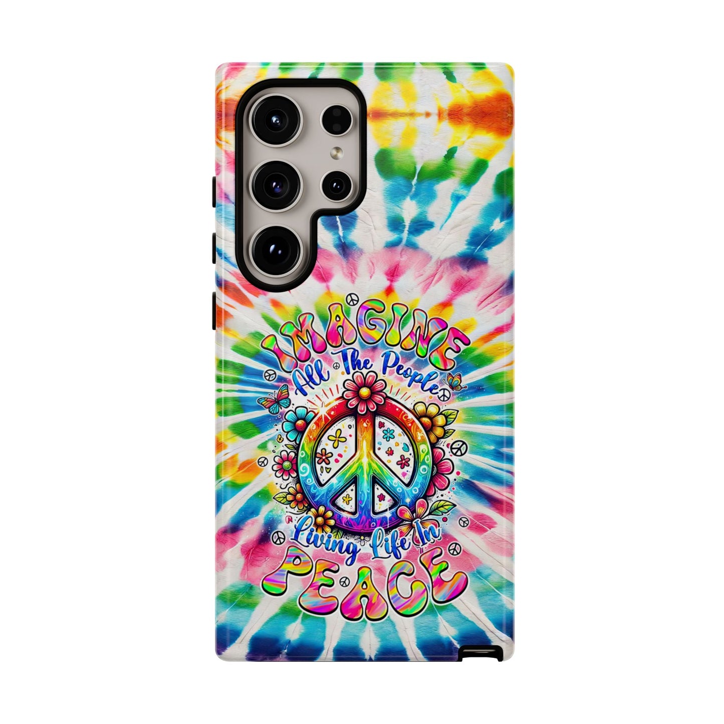 IMAGINE ALL THE PEOPLE LIVING LIFE IN PEACE TIE DYE PHONE CASE - TYQY1504253