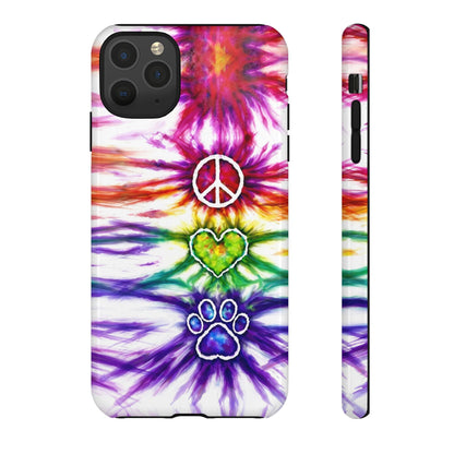 PEACE LOVE PAW PRINT SWIRL PHONE CASE - TLHG1304266