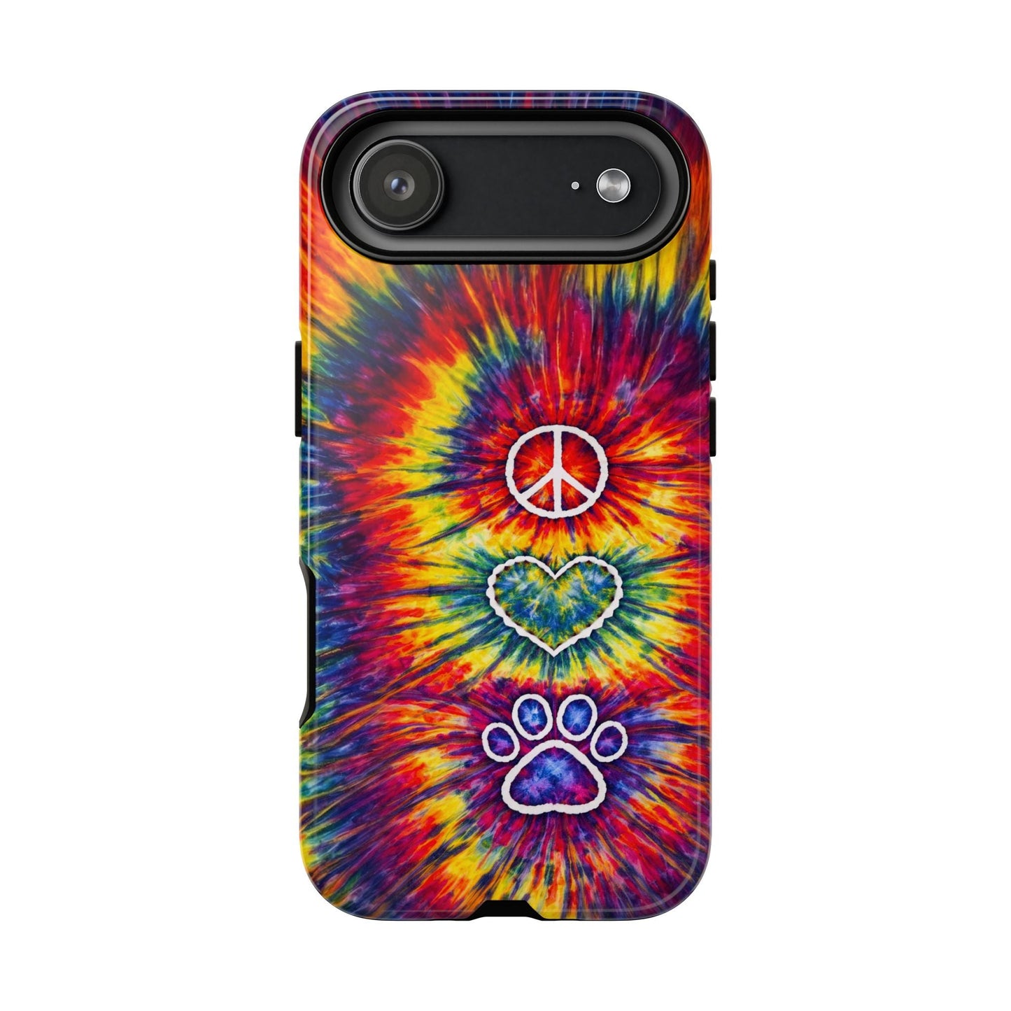 PEACE LOVE PAW PRINT COLORFUL PHONE CASE - TLNT1604262
