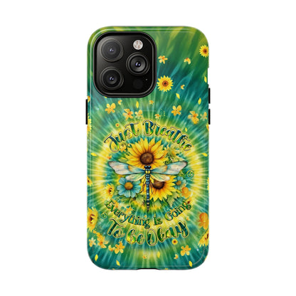 JUST BREATHE DRAGONFLY FLORAL MAGNETIC PHONE CASE  - TLHG1304263