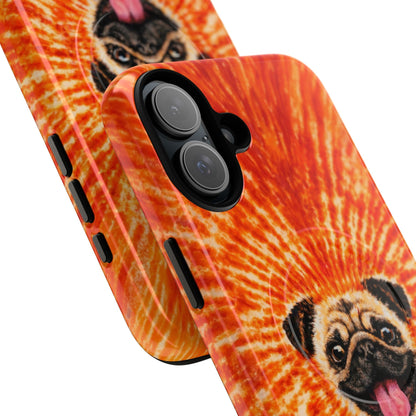 PUG DOG ORANGE MAGNETIC PHONE CASE - TLNT1604261