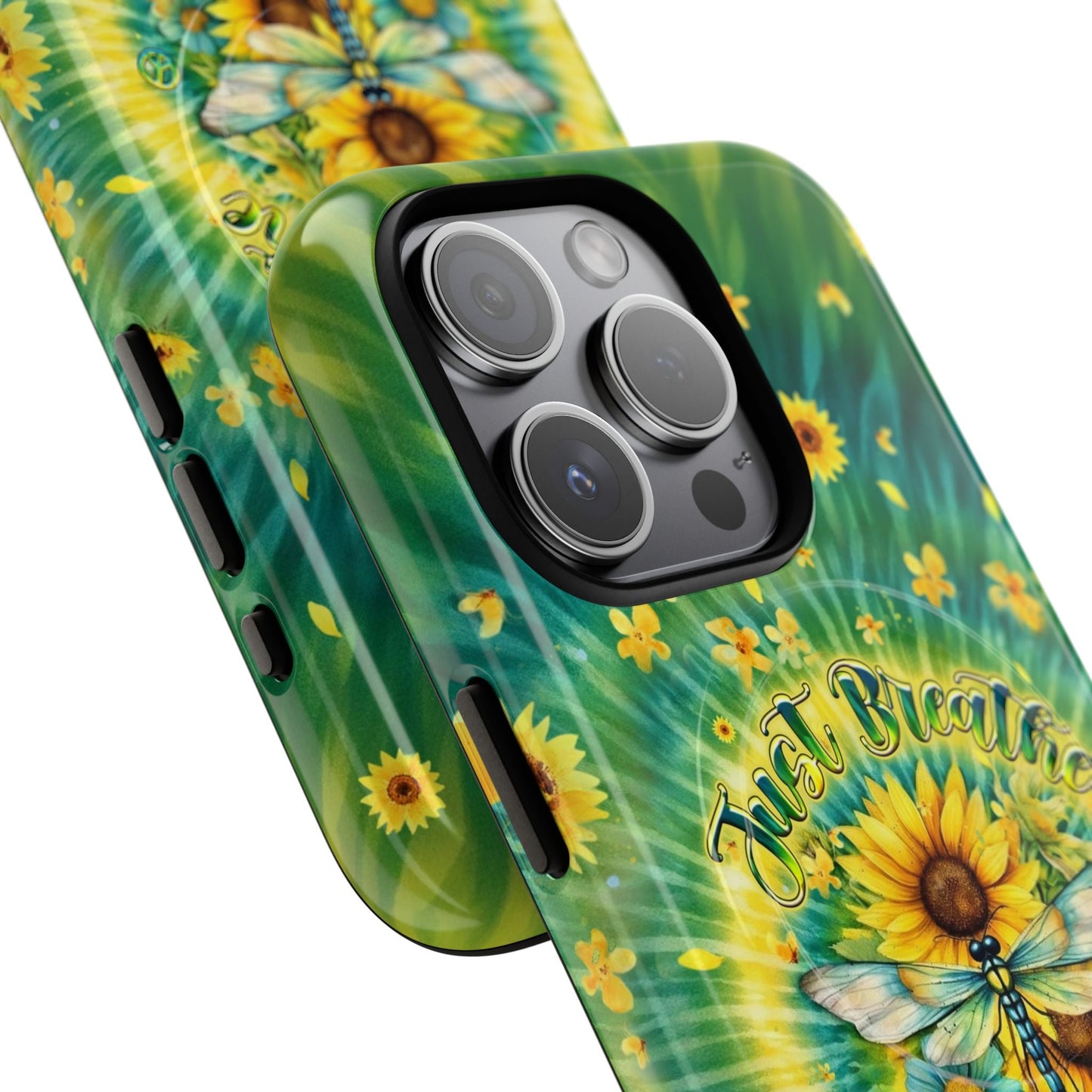 JUST BREATHE DRAGONFLY FLORAL MAGNETIC PHONE CASE  - TLHG1304263