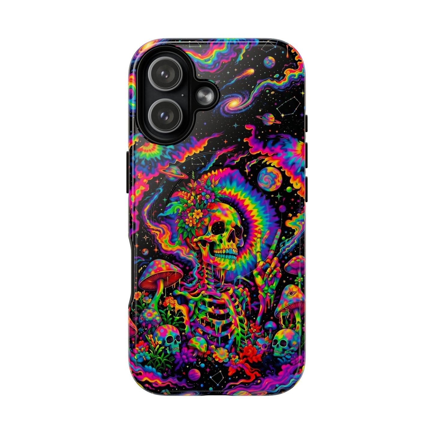 HIPPIE SKULL PSYCHEDELIC MAGNETIC PHONE CASE  - TLNO2904262