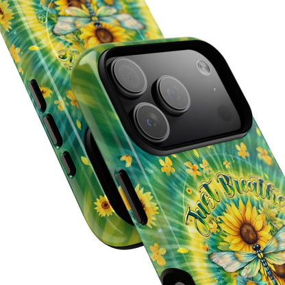JUST BREATHE DRAGONFLY FLORAL MAGNETIC PHONE CASE  - TLHG1304263